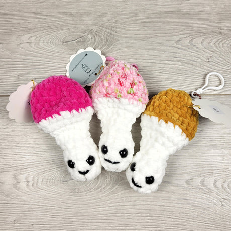 NEW (Retail Item) - Handmade Fidget Mushroom Keychain