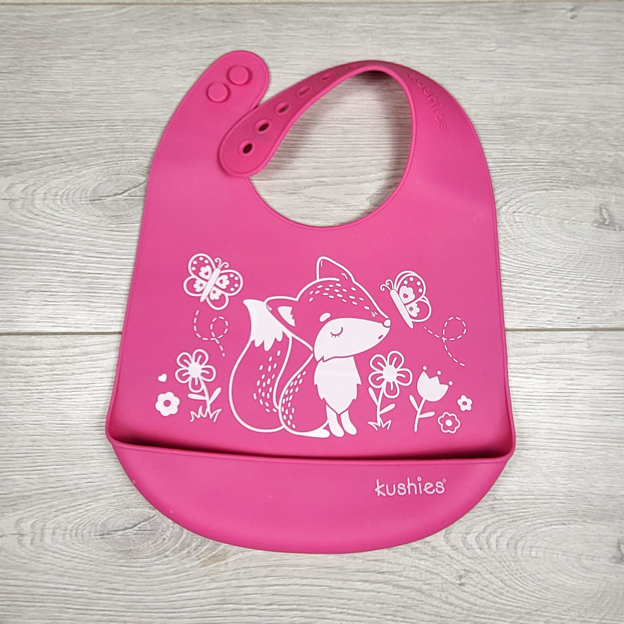 LUGE2 - Kushies Silicone bib with fox