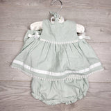 KAMG5 - NEW - Catherine Malandrino sage green 3pc set. Size 3-6 months
