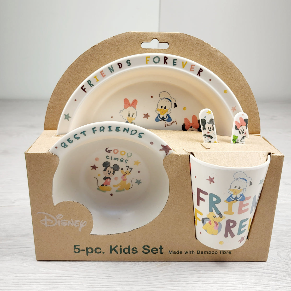 KAMG5 - NEW - Disney Bamboo "Friends Forever" 5pc dinner set