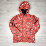 BHPP1 - Nevada red jersey lined rain coat with robots. Size 3T