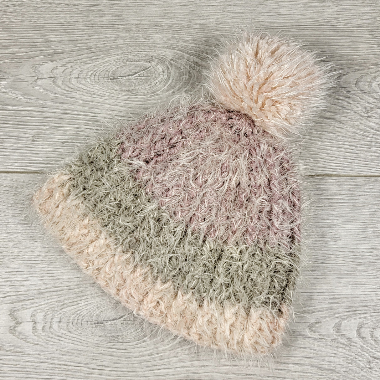 RZA1 - Fuzzy striped toque. Seems toddler sized