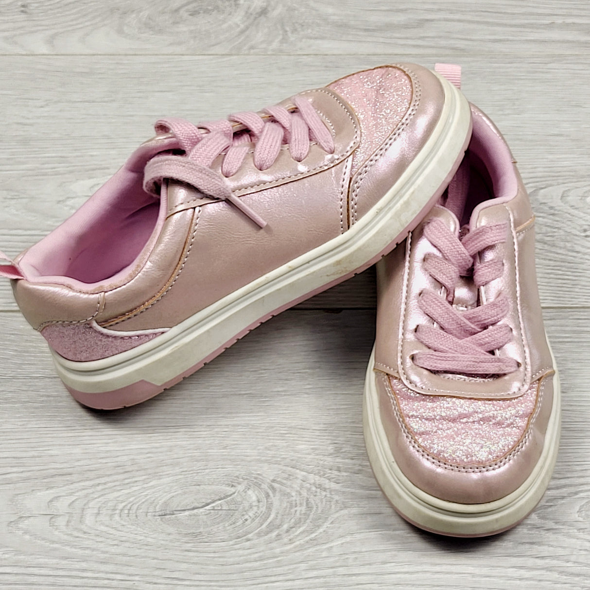 HWIL1 - Old Navy pink glitter running shoes. Size 13