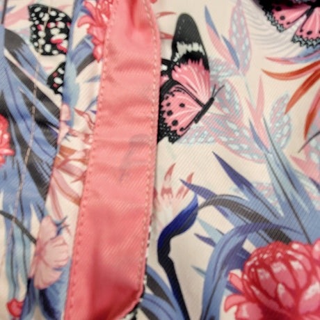 HWIL1 - Deux Par Deux floral print rain coat with matching hat and neck tube. Size 6 🍁
