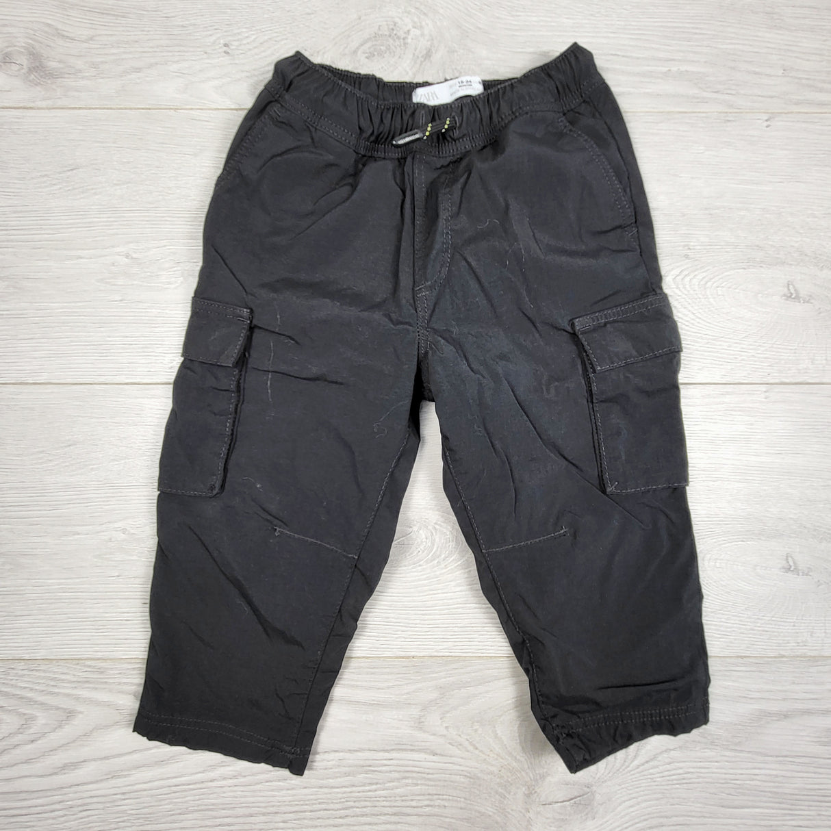 HWIL1 - Zara black drawstring cargo pants. Size 18-24 months