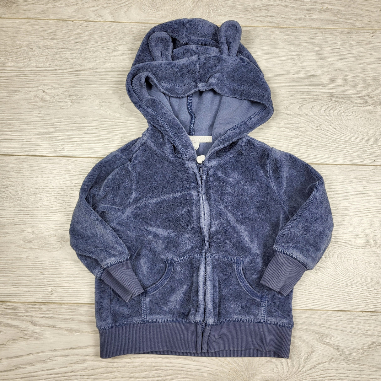 KARE1 - Carters blue terrycloth zip up hoodie. Size 6 months