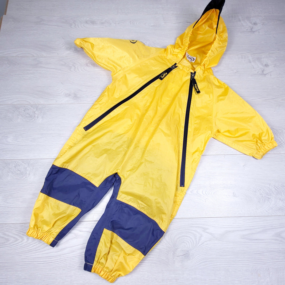 KHEN2 - Tuffo Muddy Buddy yellow one piece rain suit. Size 18 months