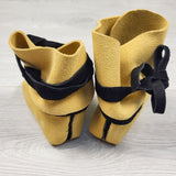 KHEN2 - Handmade deerskin beaded wrap moccasins. Size like a size 5 (12-18 months)