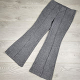 LMAC1 - H and M grey striped moto style flare leg pants. Size 7/8