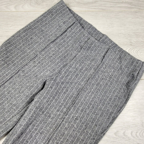 LMAC1 - H and M grey striped moto style flare leg pants. Size 7/8
