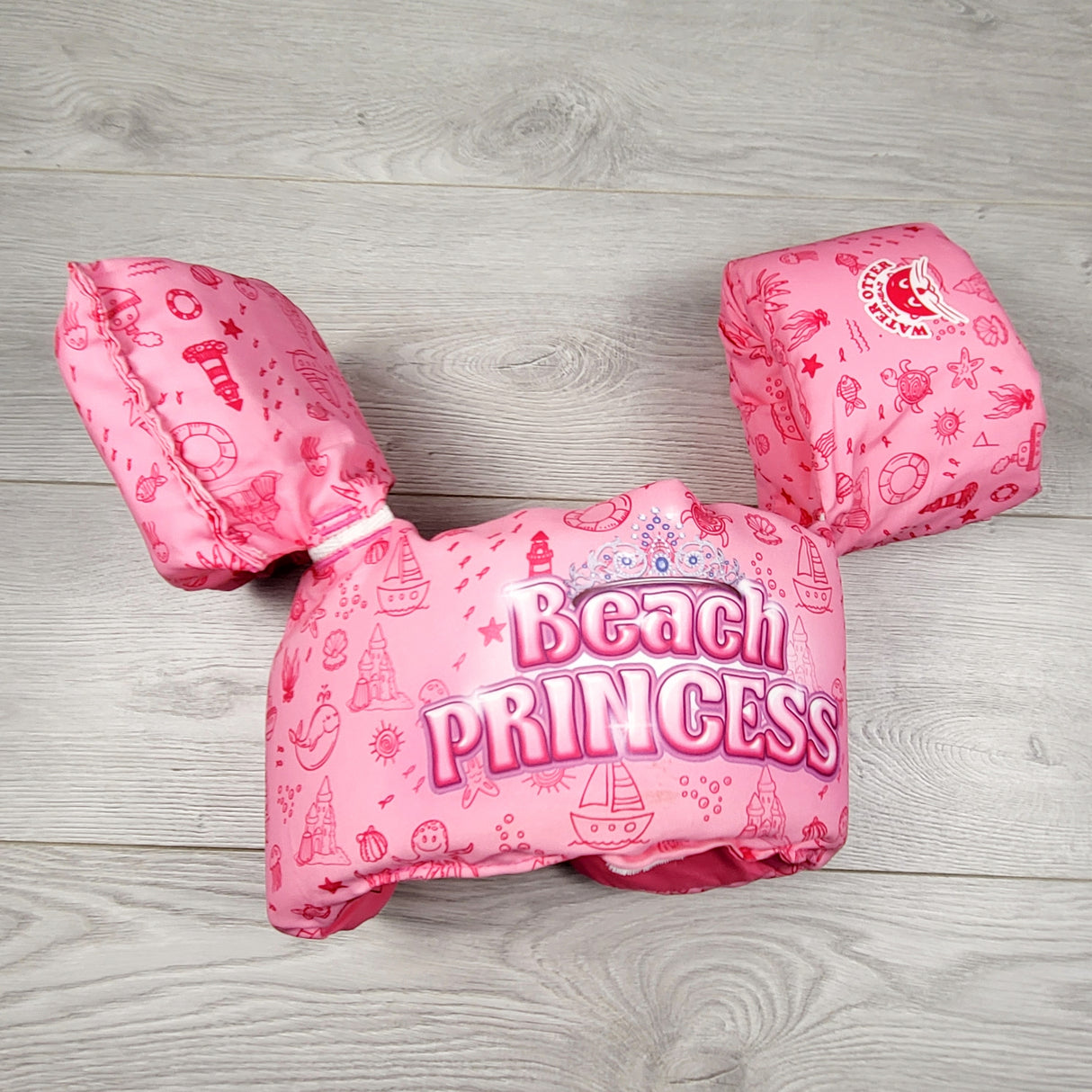 LMAC1 - Pink "Beach Princess" swim helper. For 33 to 55 lb child. LOCAL pick up or delivery only