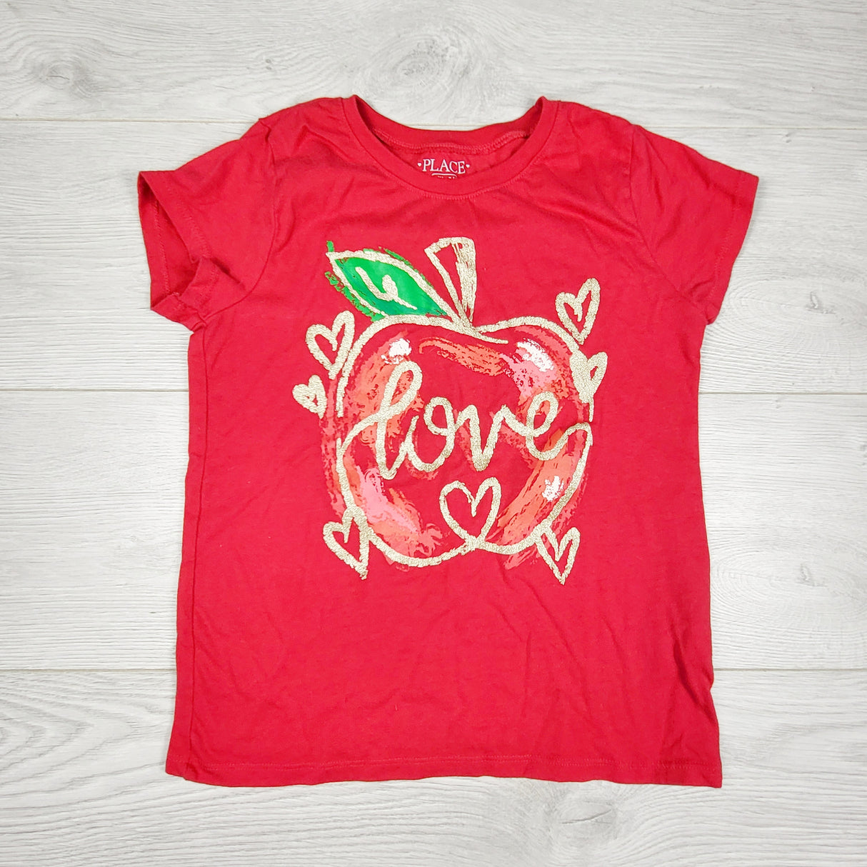 LUGE3 - Children's Place red "Love" t-shirt. Size 7/8