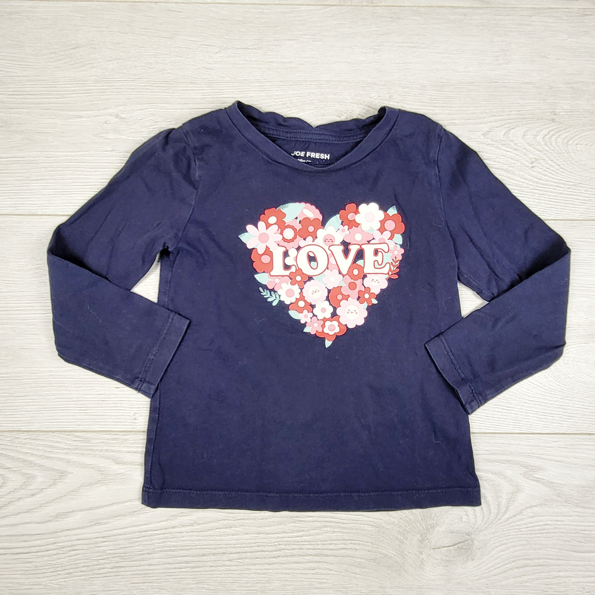 LUGE3- Joe navy "Love" long sleeved top. Size 3T