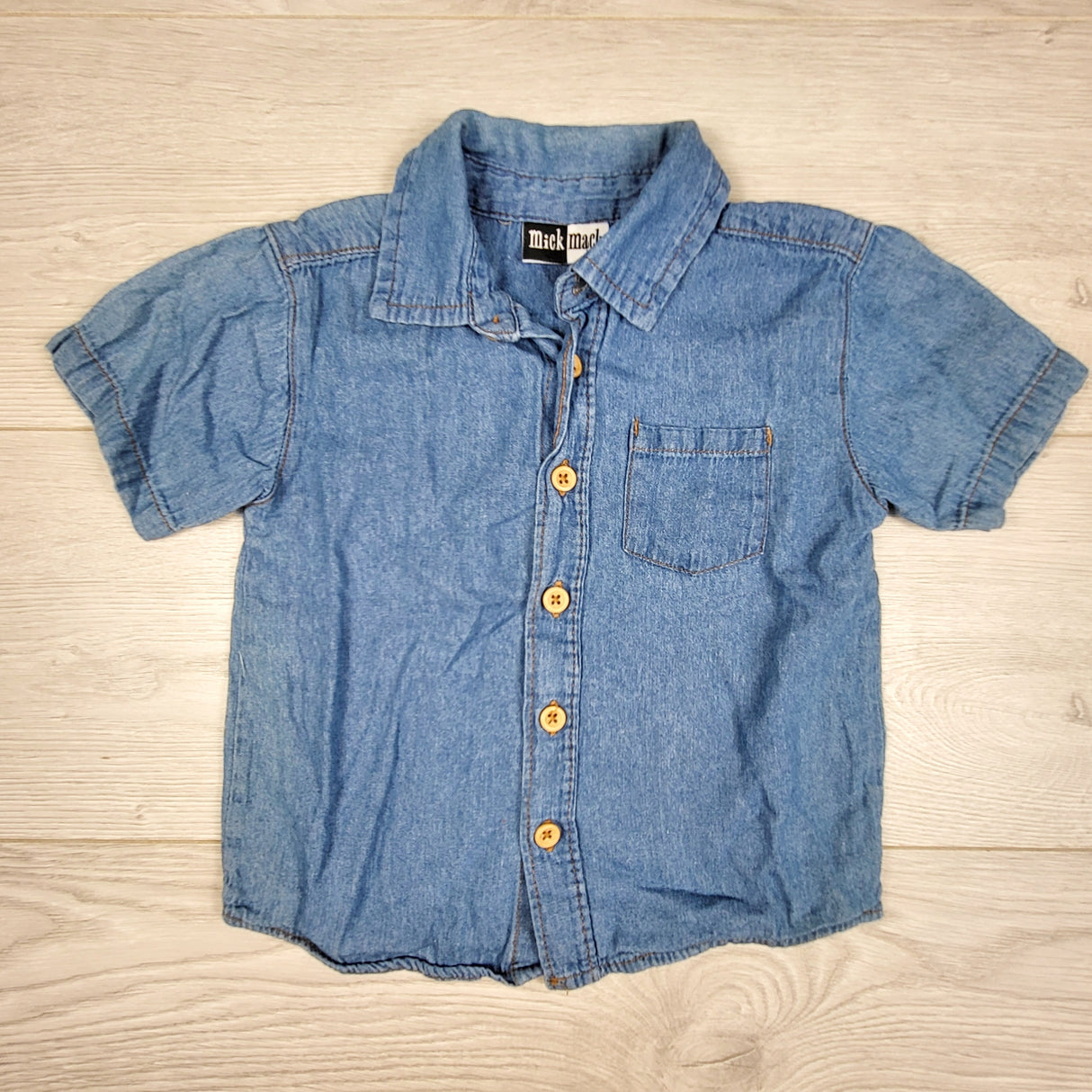 KDEL3 - Mick Mack denim look button down shirt. Size 2T