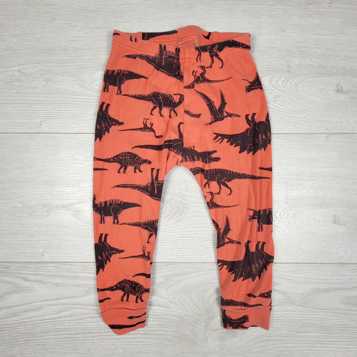 KDEL3 - Gap orange organic cotton dinosaur pants. Size 18-24 months