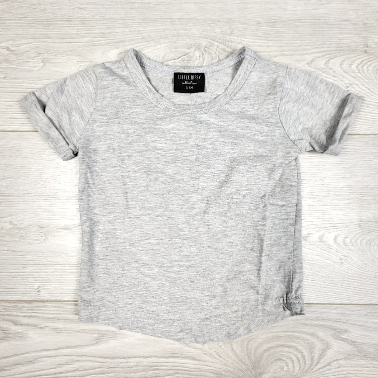 KDEL3 - Little Bipsy Collection grey t-shirt. Size 3-6 months