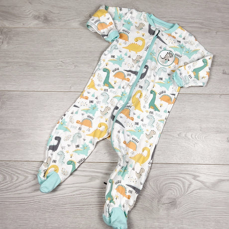 KDEL33 - Tuffy zippered cotton dinosaur sleeper. Size 6 months