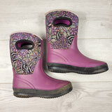 GFST1 - George purple patterned rain boots. Youth size 2