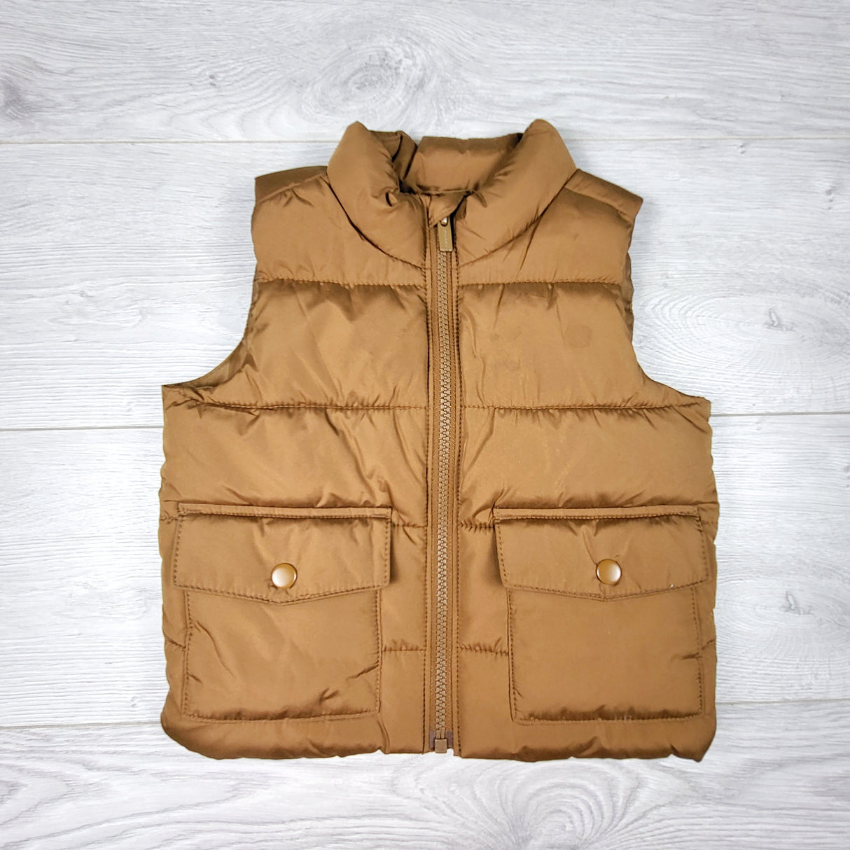 GFST1 - Old Navy tan water resistant puffer vest. Size 18-24 months