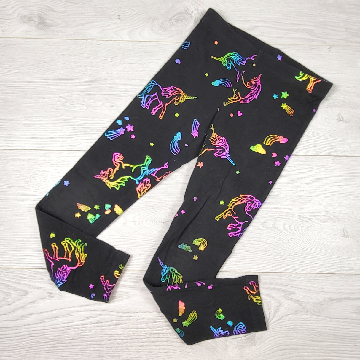 TSAM1 - Wonder Nation black unicorn leggings. Size 6/6X