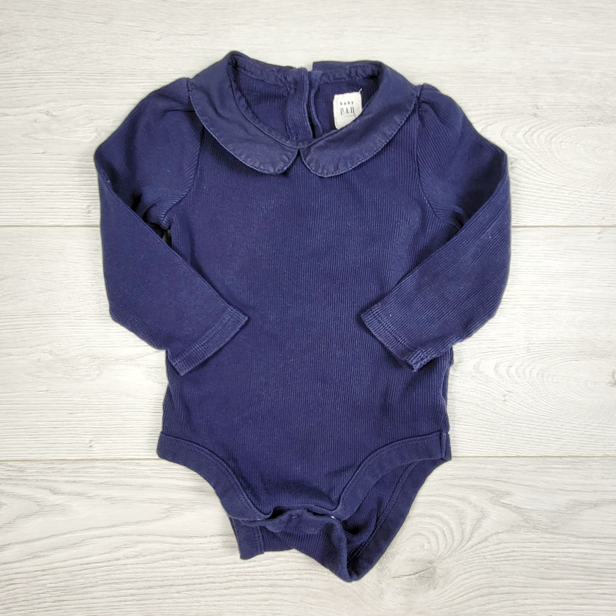 ORW1 - Gap navy ribbed collared bodysuit. Size 12-18 months