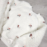 ORW1 - NEW - Bearpaw sherpa style 2pc set with flowers. Size 24 months