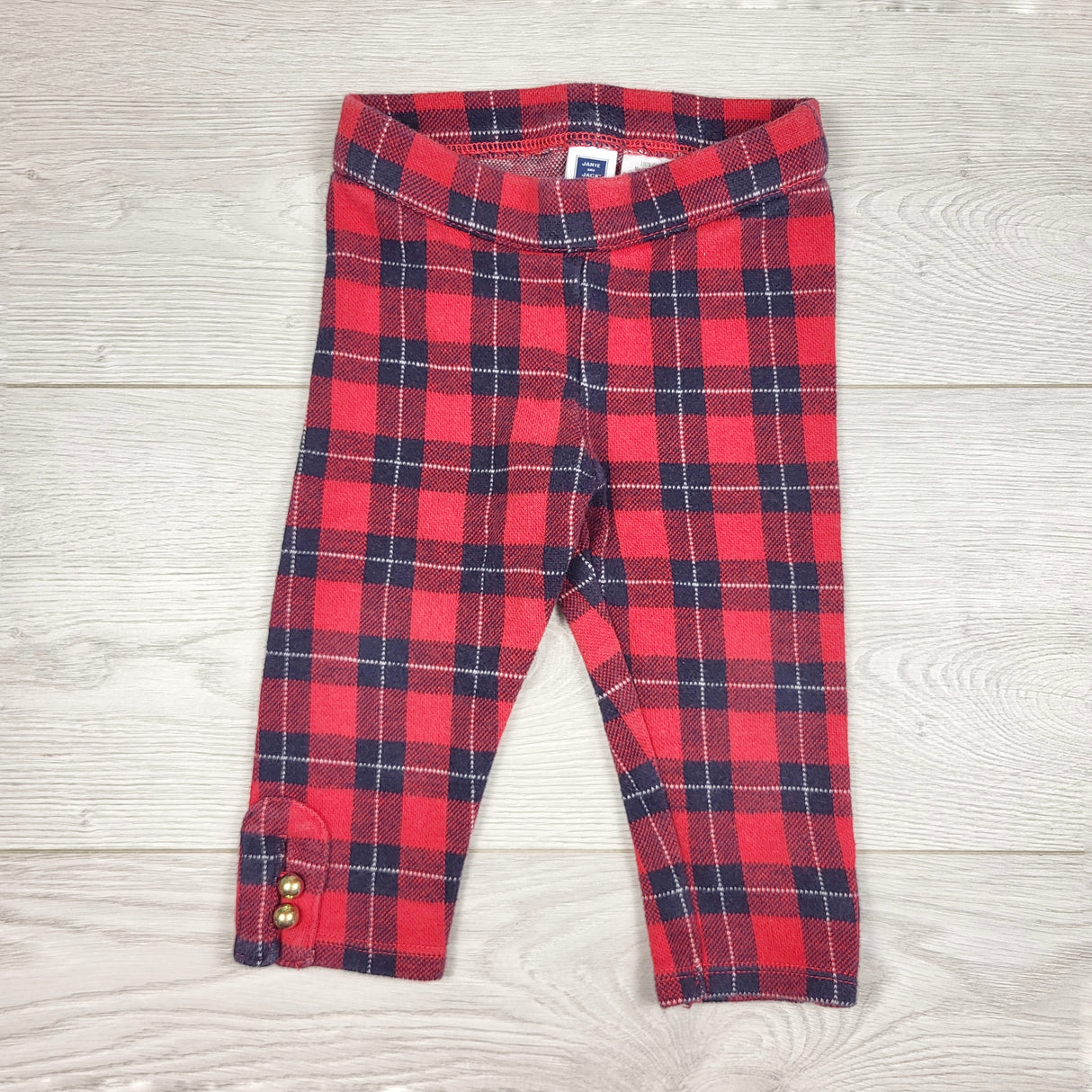 ORW1 - Janie and Jack plaid thicker weight leggings. Size 12-18 months