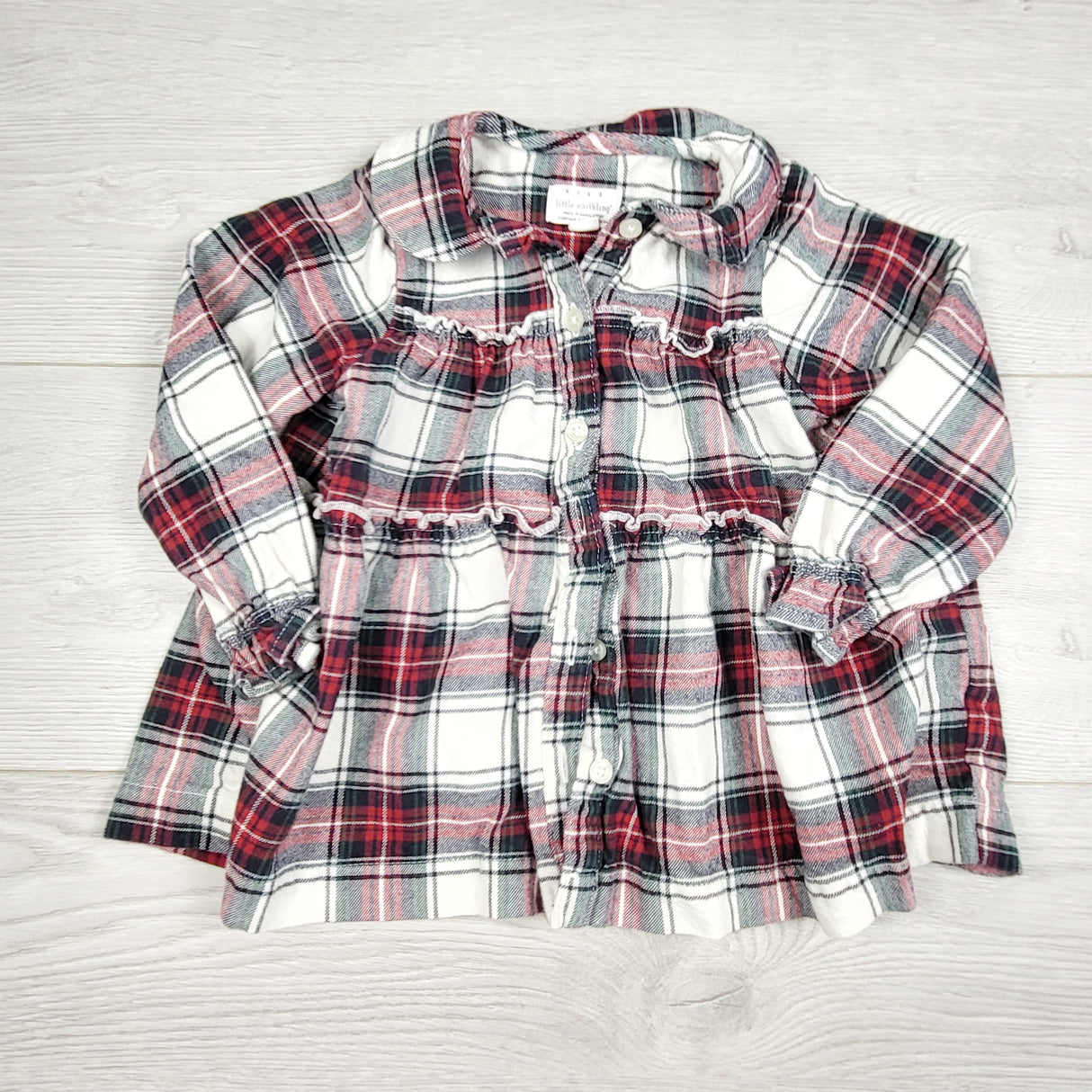 ORW1 - Rise Little Earthling plaid dress. Size 6-9 months 🍁