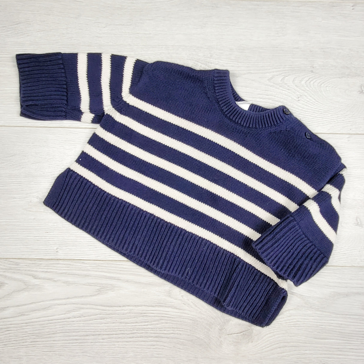 ORW1 - Gap navy striped sweater. Size 6-12 months