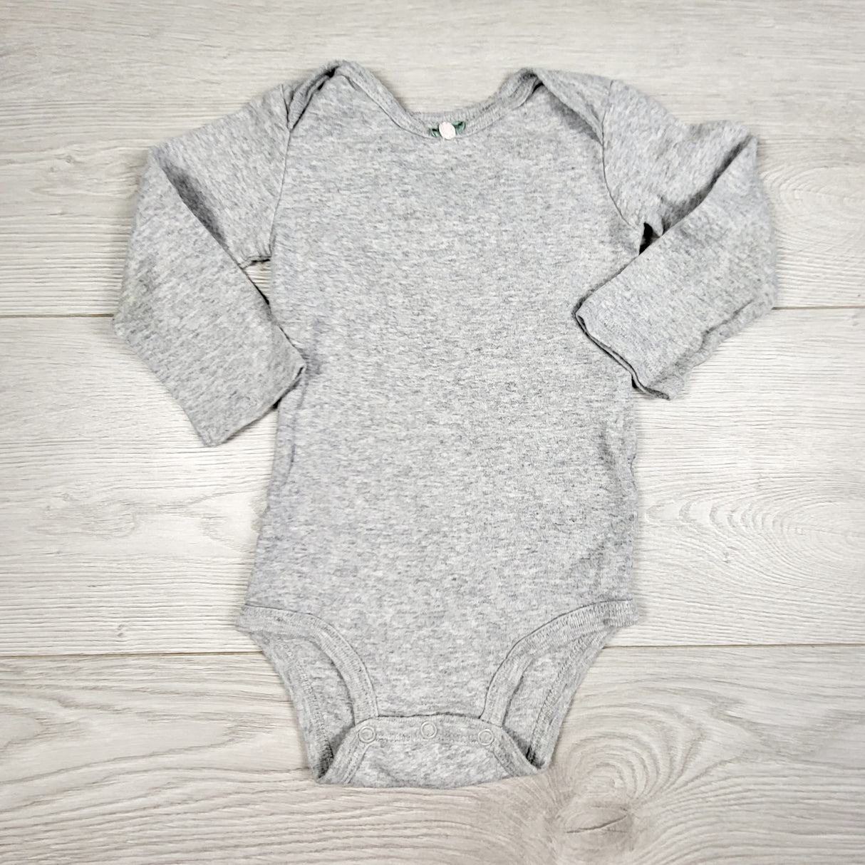 ORW1 - Simple Joys grey long sleeved bodysuit. Size 12 months