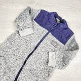 ORW1 - Eddie Bauer grey and navy "Radiator" knit coverall / romper. Size 9-12 months