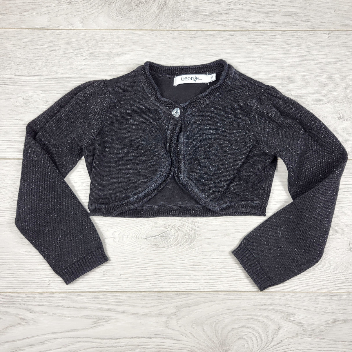 LHEP2 - George black shrug sweater with sparkles. Size 4T