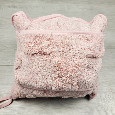 LHEP3 - Boa Cay pink plush packable travel planket with embossed bunnies
