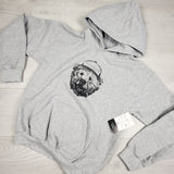 JKZ1 - NEW - Ransom Jasper grey pullover bear hoodie. Youth medium 🍁