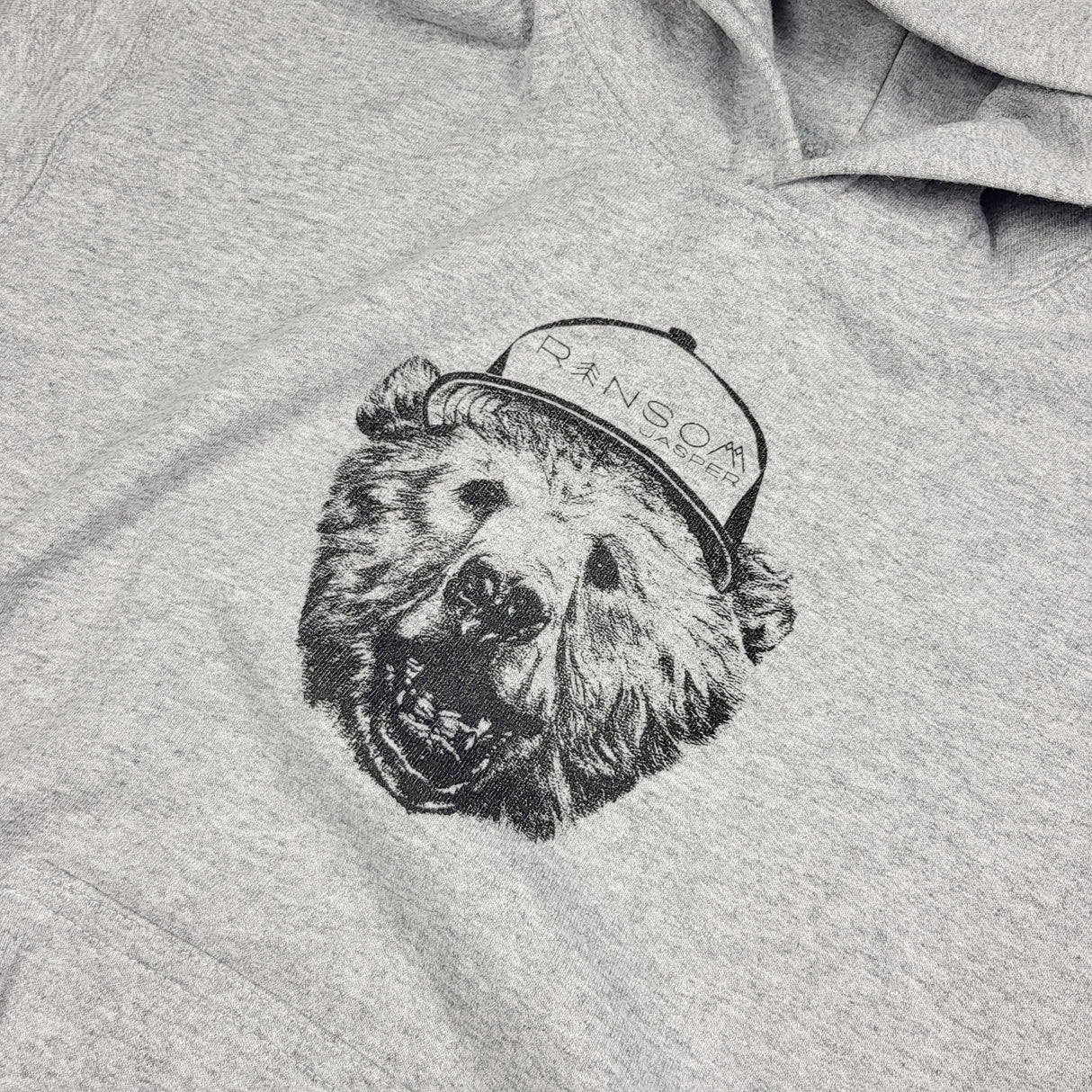 JKZ1 - NEW - Ransom Jasper grey pullover bear hoodie. Youth medium 🍁