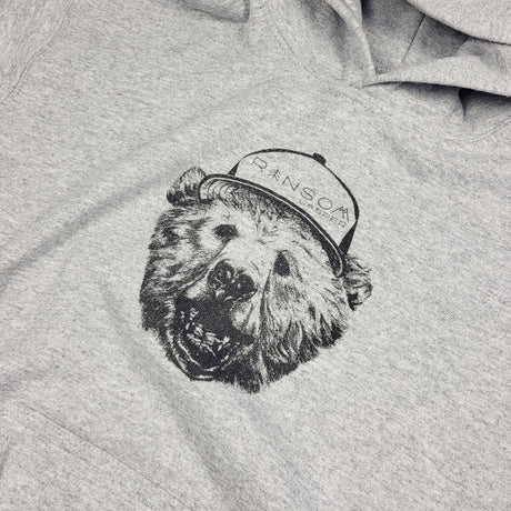 JKZ1 - NEW - Ransom Jasper grey pullover bear hoodie. Youth medium 🍁
