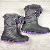 JKZ2 - XMTN grey and purple snow boots. Youth size 1
