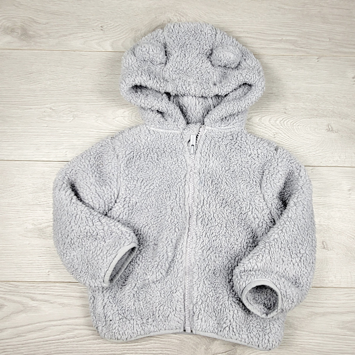 COWN1 - Old Navy blue-grey sherpa hoodie. Size 18-24 months