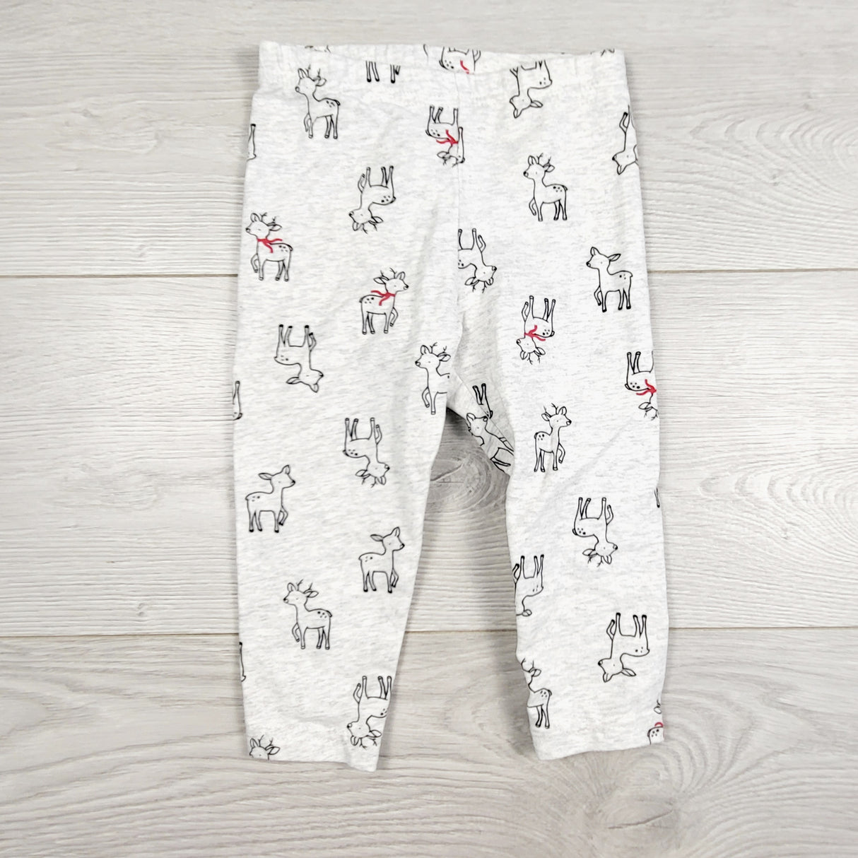 JEPR11 - Child of Mine grey reindeer leggings. Size 12 months