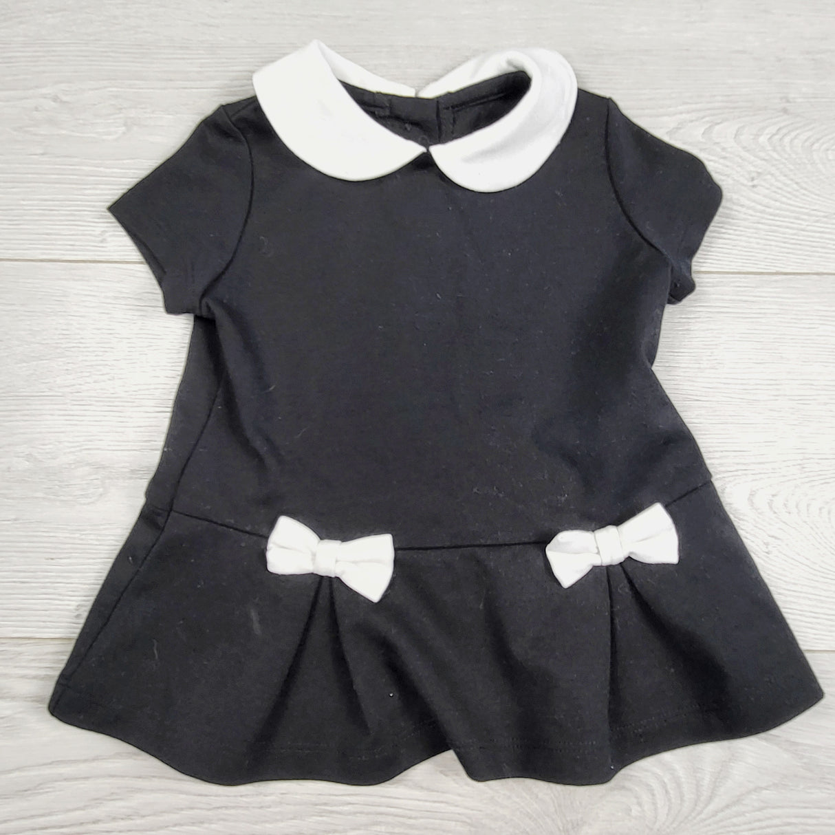 JEPR11 - Joe black and white bow dress with Peter Pan collar. Size 3-6 months