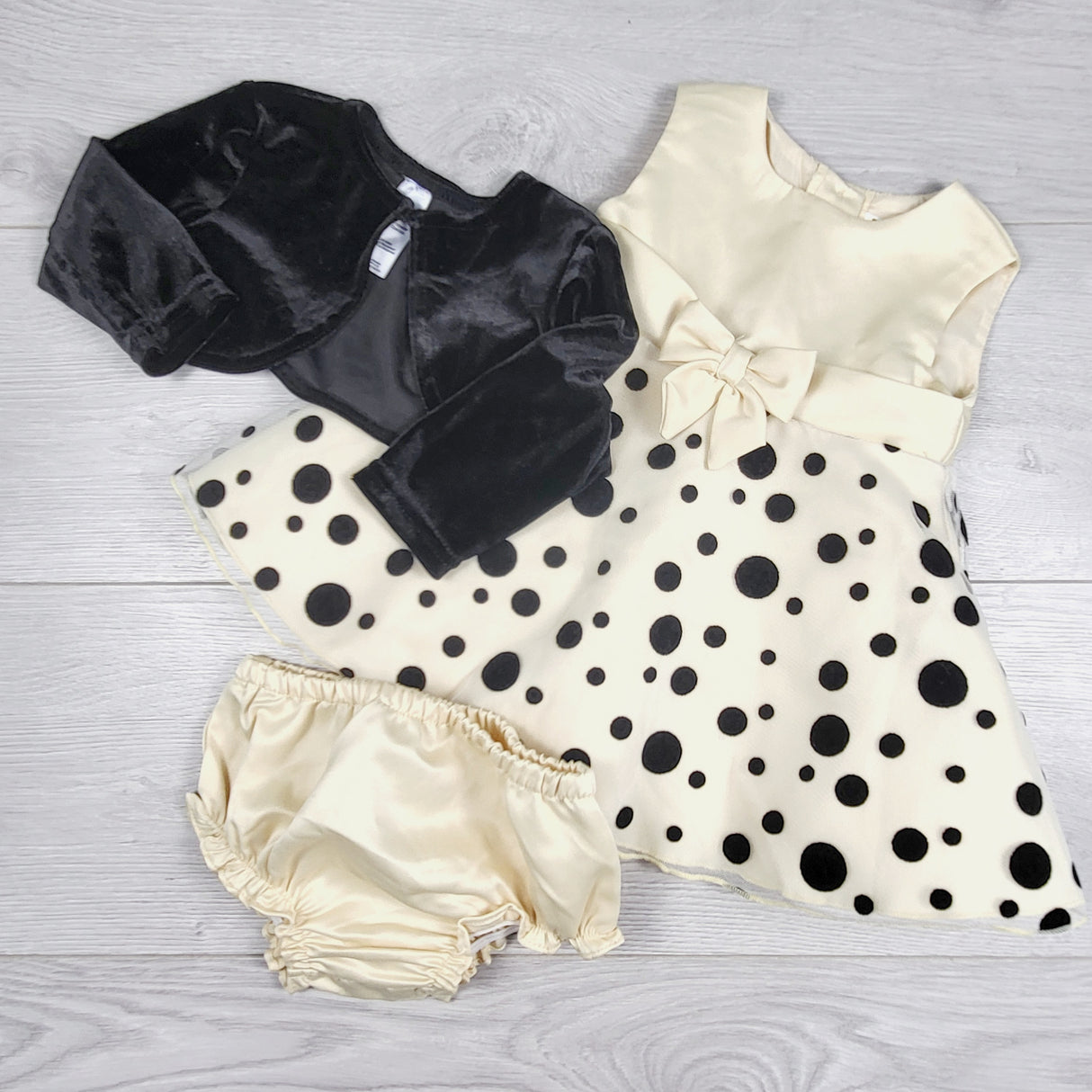 JEPR11 - George polks dot special occasion dress set (3pcs). Size 6 months