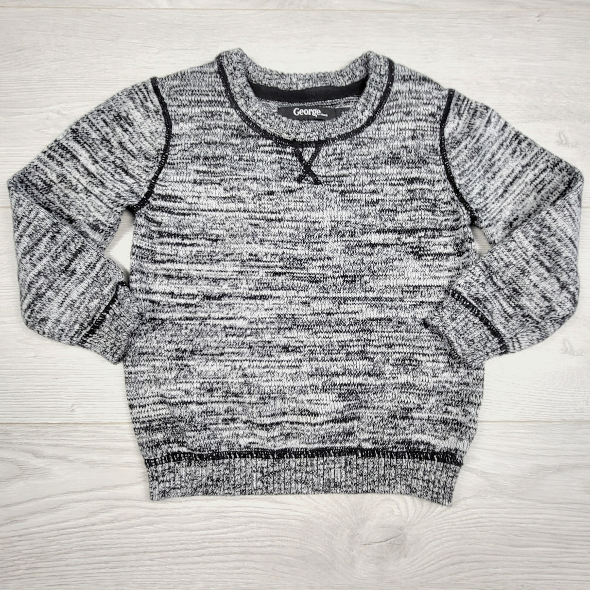 COHI1 - George black and grey marled pullover sweater. Size 3T