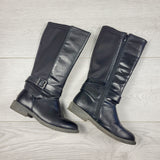 KBRD1 - Joe Fresh black zip up faux leather boots. Size 11