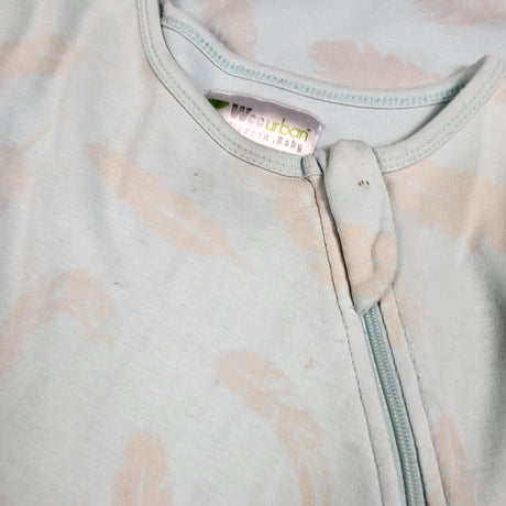 MCX1 - Wee Urban light blue and grey sleep sack with feathers. Size 18-36 Months