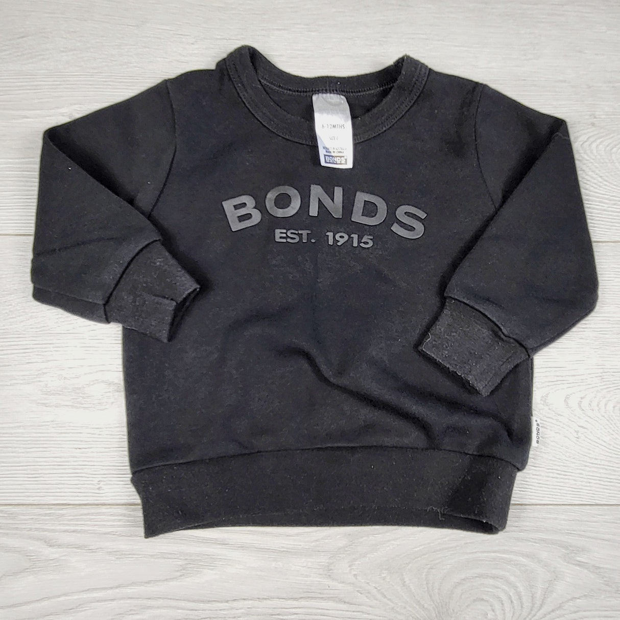 JEPR3 - Bonds black sweatshirt. Size 6-12 months