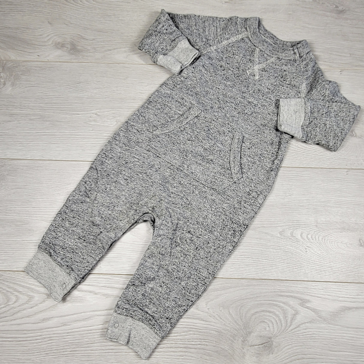 JEPR3 - Gap grey marled romper. Size 6-12 months