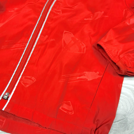 RBEN1 - Gap x DC Comics red hooded Superman rain jacket. Size 4T