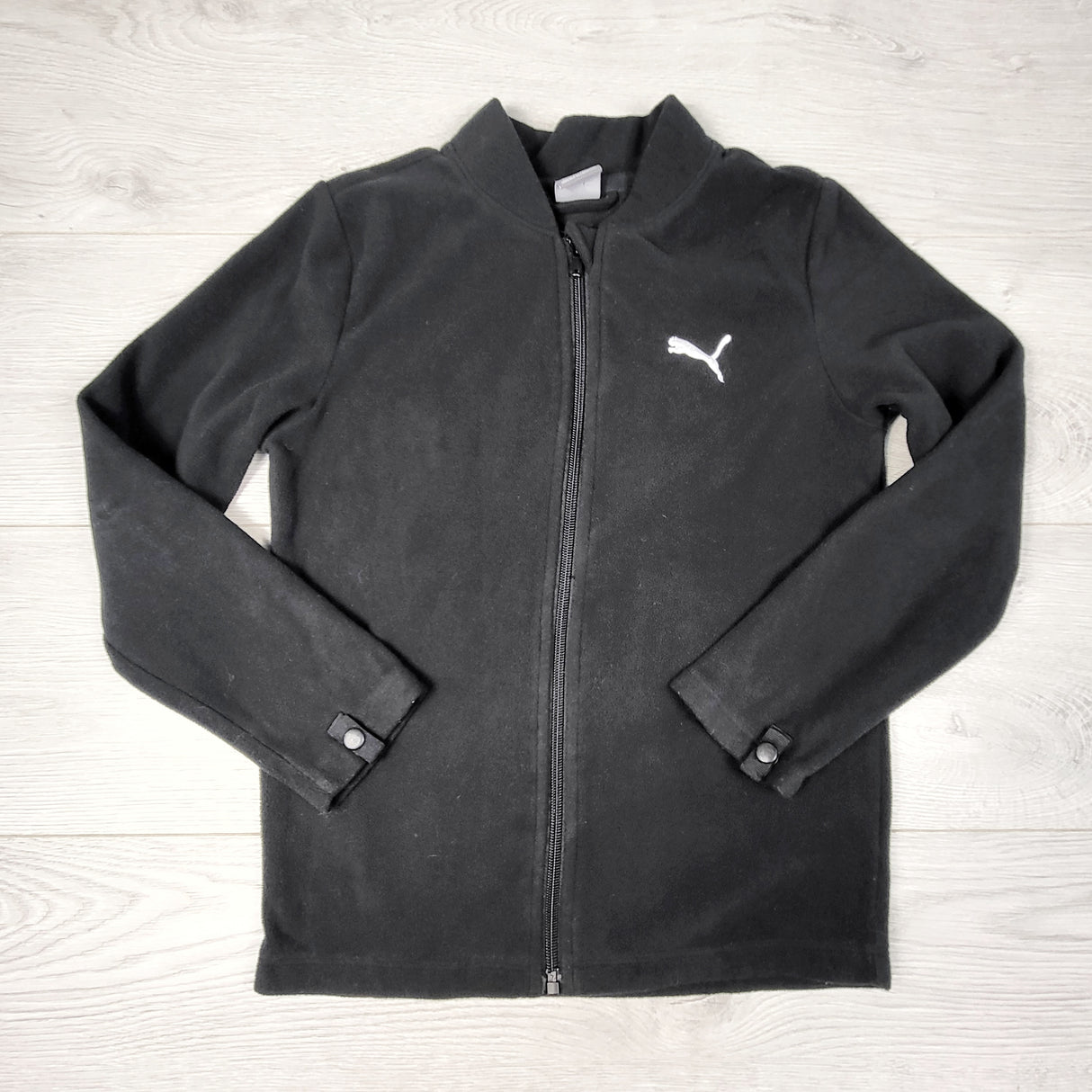 DZAV2 - Puma black zip up fleece jacket. Size 7/8