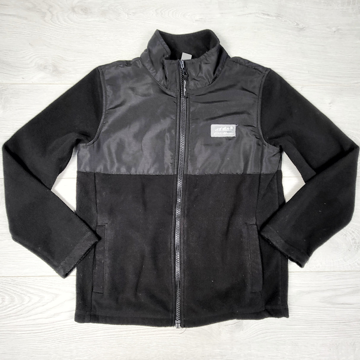 DZAV2 - Eddie Bauer black fleece zip up jacket. Size 7/8