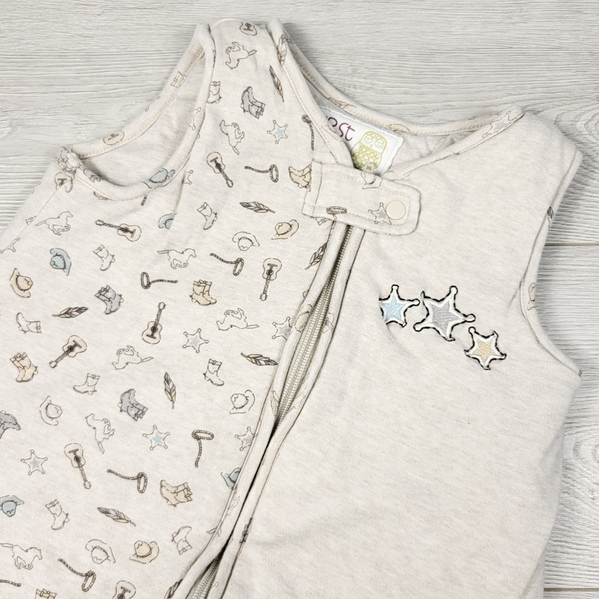 PTOM1 - First Wish beige sleep sack. Size 6-18 months